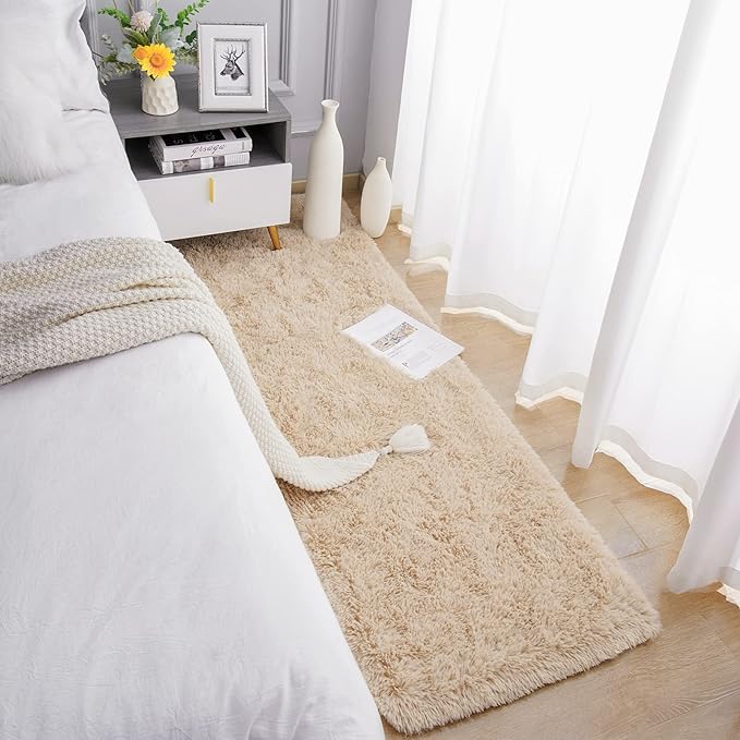 Chicrug Soft Runner Rugs for Bedroom Living Room Plush Fluffy Rug 3x8 | Shag - Image 4