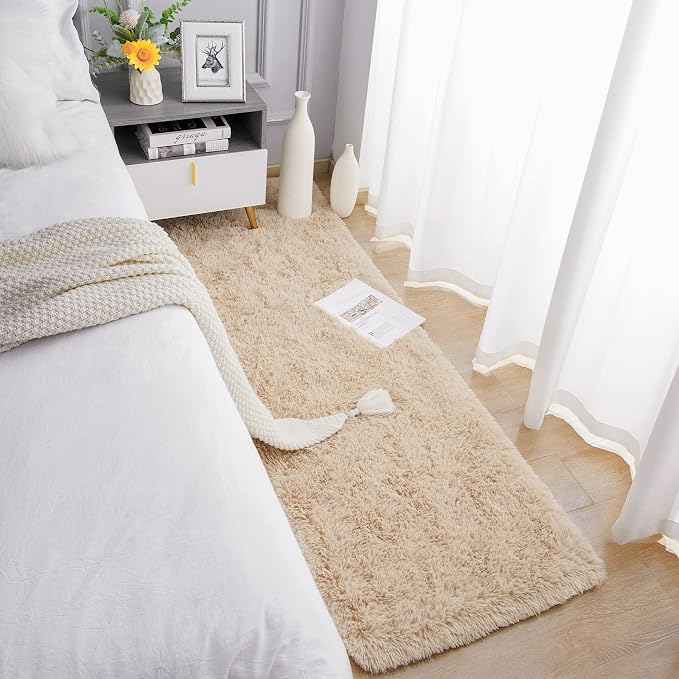 Chicrug Soft Runner Rug for Bedroom Living Room Plush Fluffy Rug 2x6 | Shag - Image 3