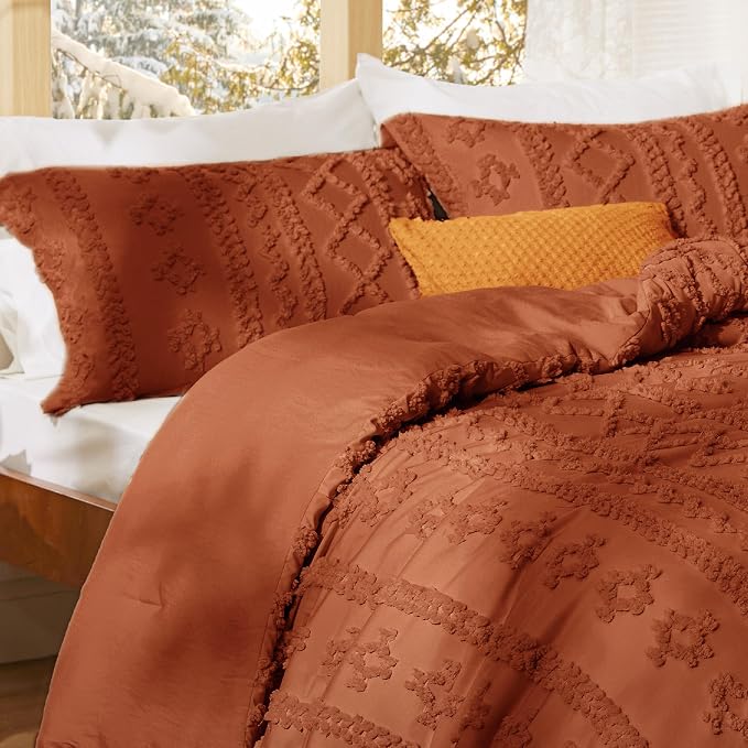 Bedsure Tufted Boho Comforter Set King Size - Image 4