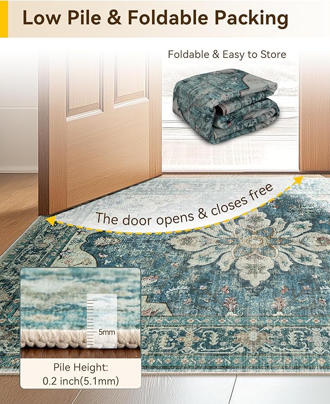 RELEANY Washable Area Rug, Runner 2'x8', Water Repellent, Pet Friendly - Image 6
