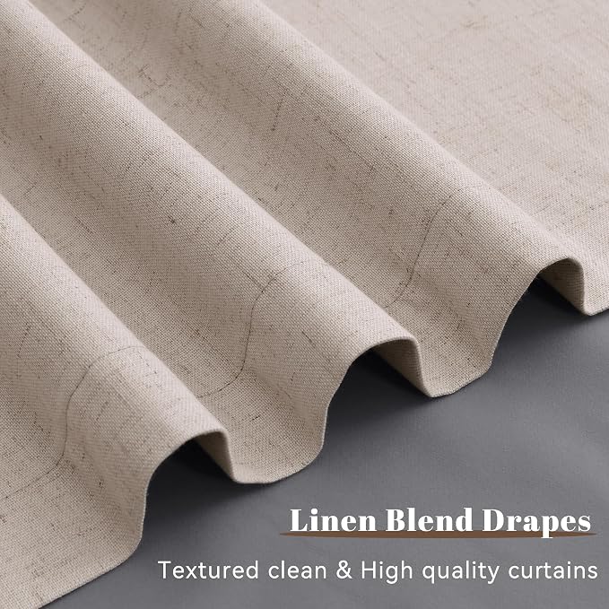 Champagne 100% Blackout Linen Curtains - Image 4