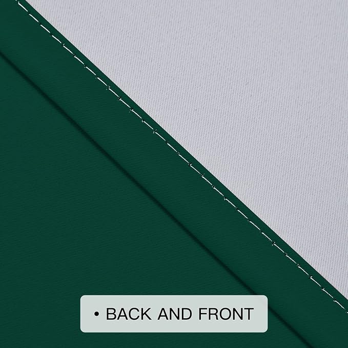 COSVIYA Curtains & Drapes Grommet Ombre Dark Green Curtains W52 x L84 Inch | - Image 4
