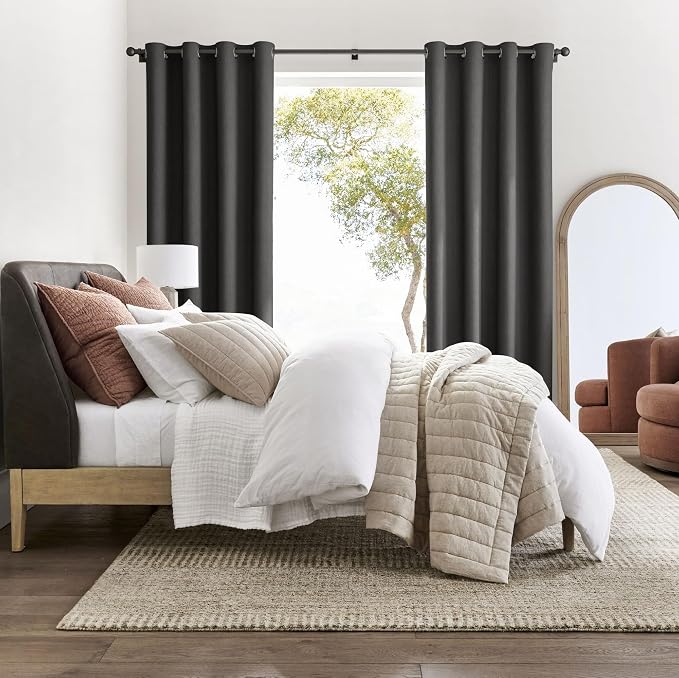 NICETOWN Grey Light Blocking Curtains 84 Inches Long 2 Panels - Image 2
