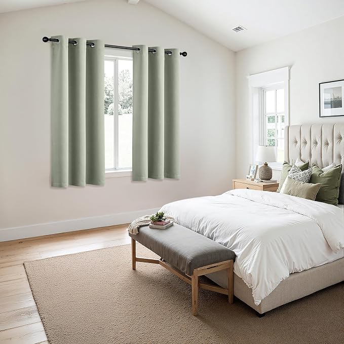 MIULEE Blackout Curtains for Bedroom 2 Panels 34 x 63 Inch Long Sage Green | - Image 6