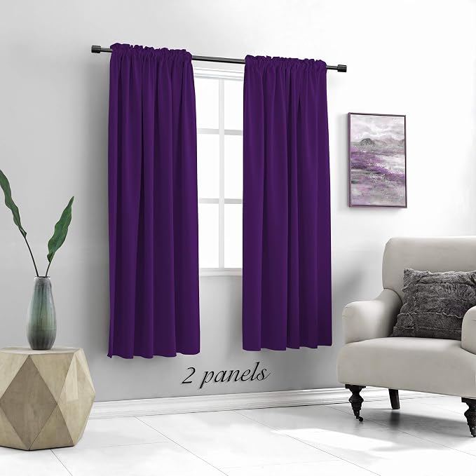 Royal Purple Blackout Curtains for Bedroom - Image 2