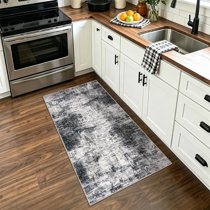 Abstract Runner Rug 2x4 Ft Entryway Rugs Washable Door Mat Indoor Entrance - Image 2