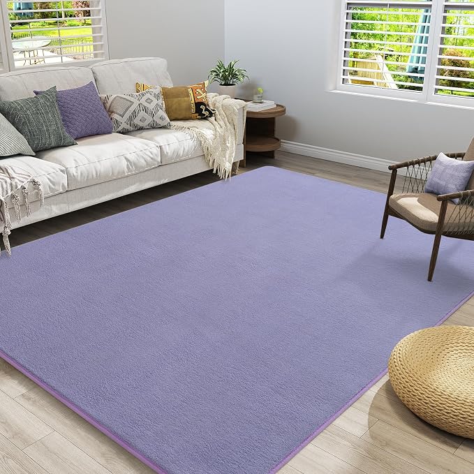 Large Area Rugs for Bedroom Living Room, 6x9 Purple Memory Foam Rug | Thickened - Image 7