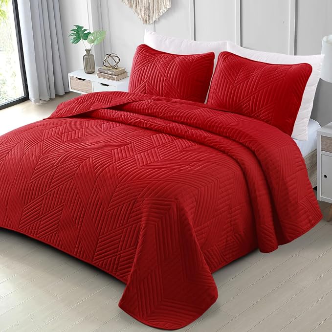Exclusivo Mezcla Ultrasonic King Quilt Bedding Set, Soft Microfiber, Modern by ExclusivoMezcla