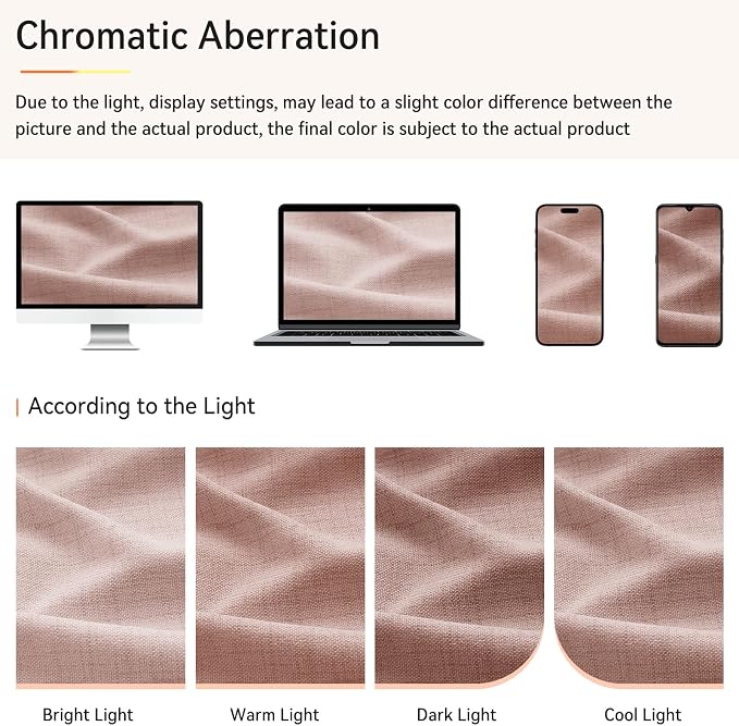 Pinch Pleated Full Blackout Faux Linen Curtains 102 Inches Long | Blush Pink - Image 6