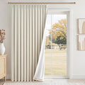 Natural Pinch Pleated Full Blackout Curtains Linen Blended Room Darkening by Topfinel