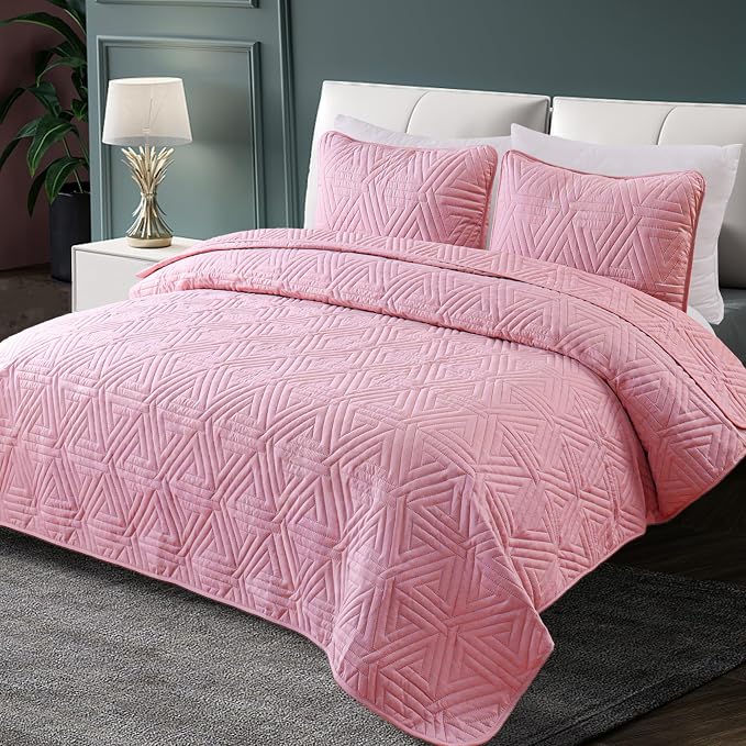 Whale Flotilla Soft Geometric Twin Quilt Set - Image 2