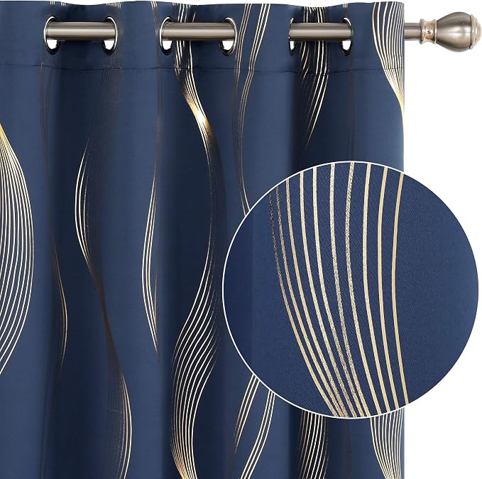 Deconovo Curtains for Living Room, Pattern Blackout Curtains 84 Inches Long | by Unknown