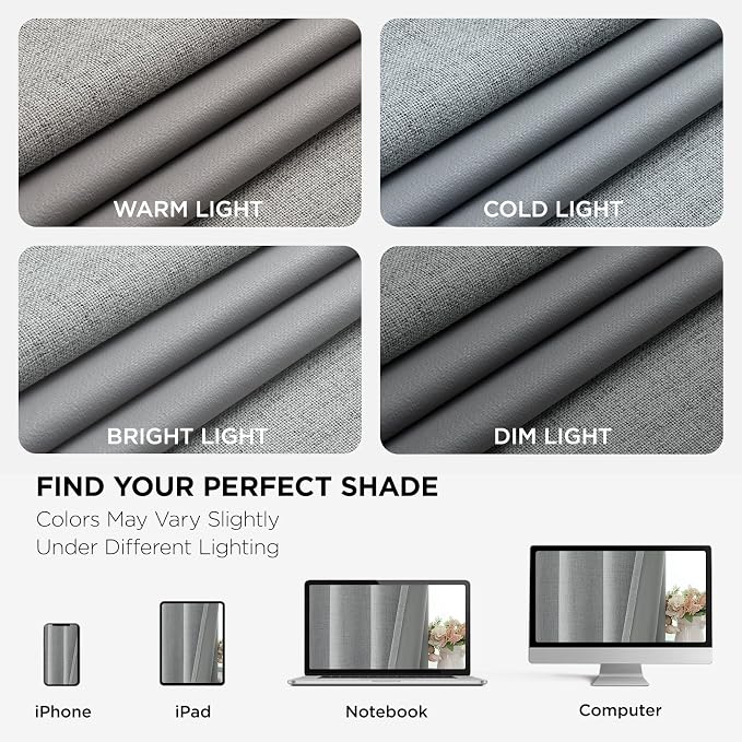 Joydeco Blackout Curtains 63 Inches Long 2 Panels Burg, Room Darkening Curtains - Image 8