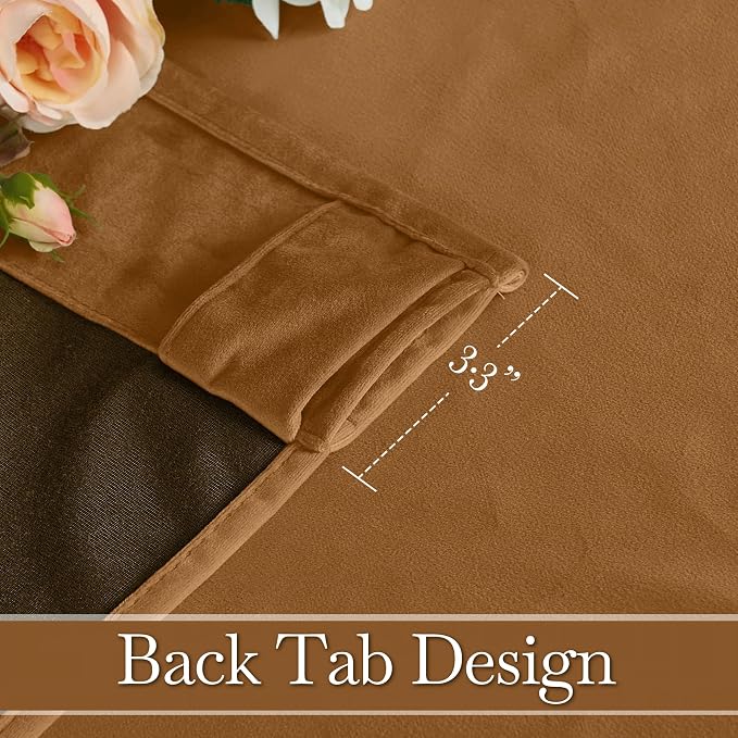 RYB HOME Velvet Curtains 120 inches Long, Extra Long High Ceiling Curtains | - Image 2