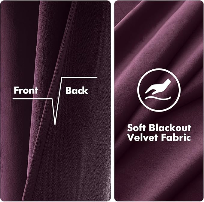 MIULEE Velvet Curtains Purple Orchid 52 x 108 Inch Length Set of 2 | Extra Long - Image 3