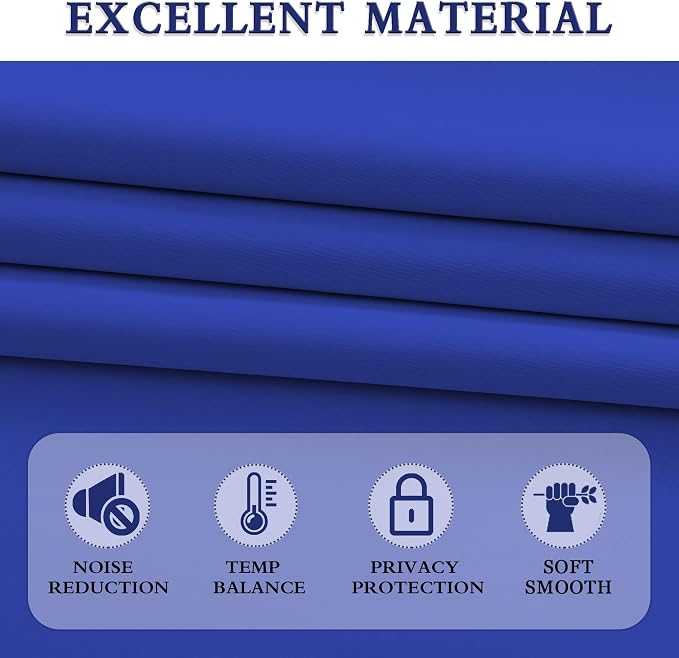 Royal Blue Blackout Curtains Panels - Image 4