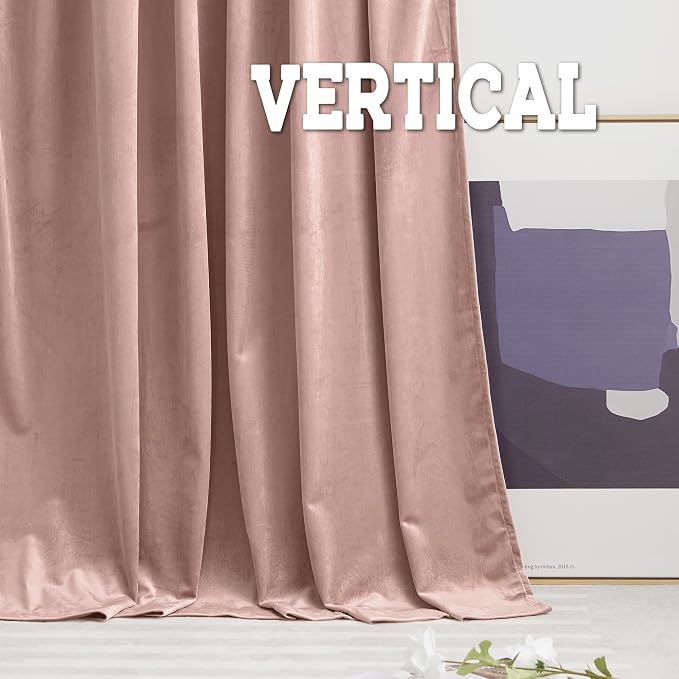 RYB HOME Dusty Pink Velvet Curtains 84 inches - Image 6
