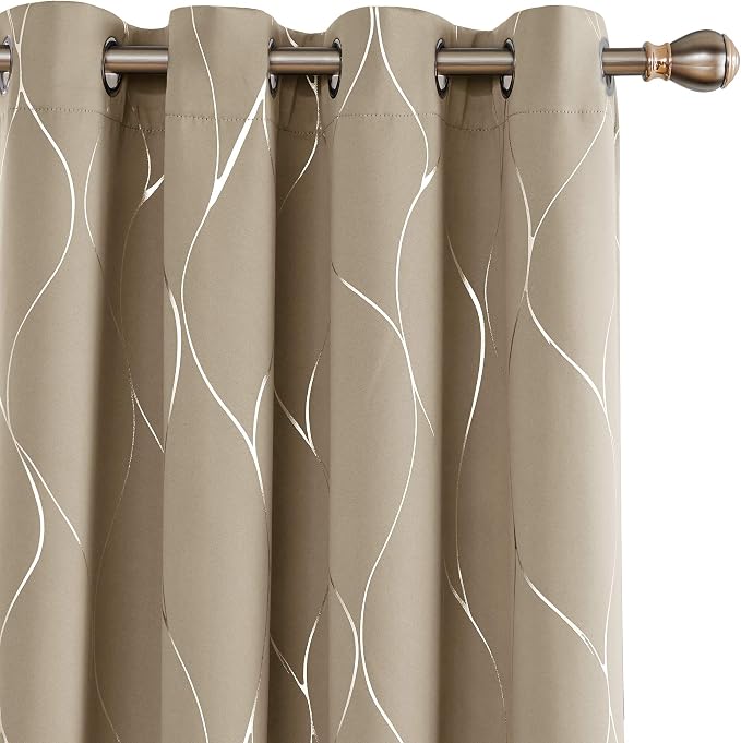 Deconovo Curtains for Living Room, Pattern Blackout Curtains 63 Inches Long | by Unknown