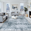10x12 Area Rug for Living Room Bedroom: Non-Slip Modern Light Slate Blue | by Oriannal