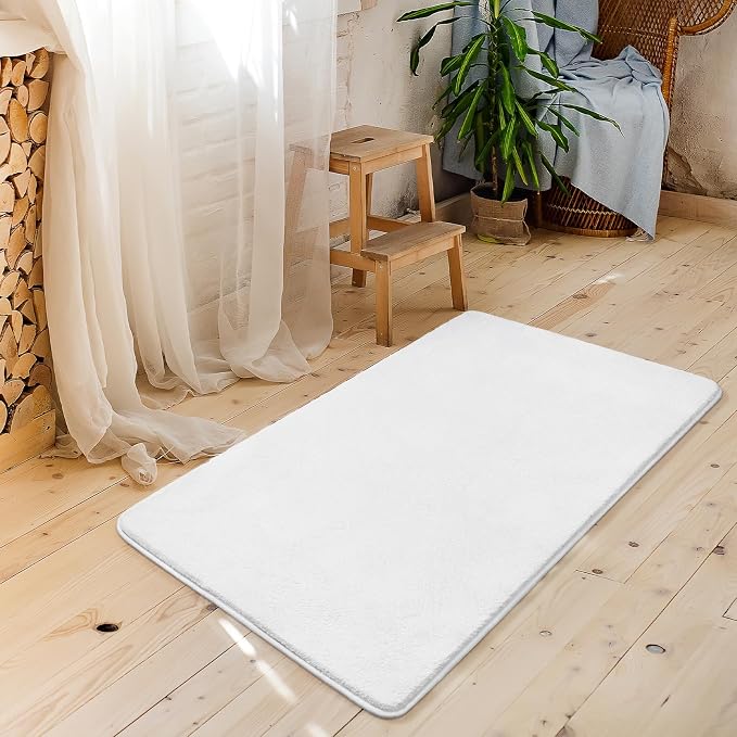Modern Washable Runner Rugs, 2x4 Feet White Bedroom Runner Rug | Small Area Rugs - Image 7