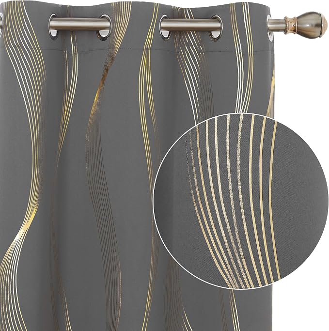 Deconovo Curtains for Living Room, Pattern Blackout Curtains 72 Inches Long | by Unknown