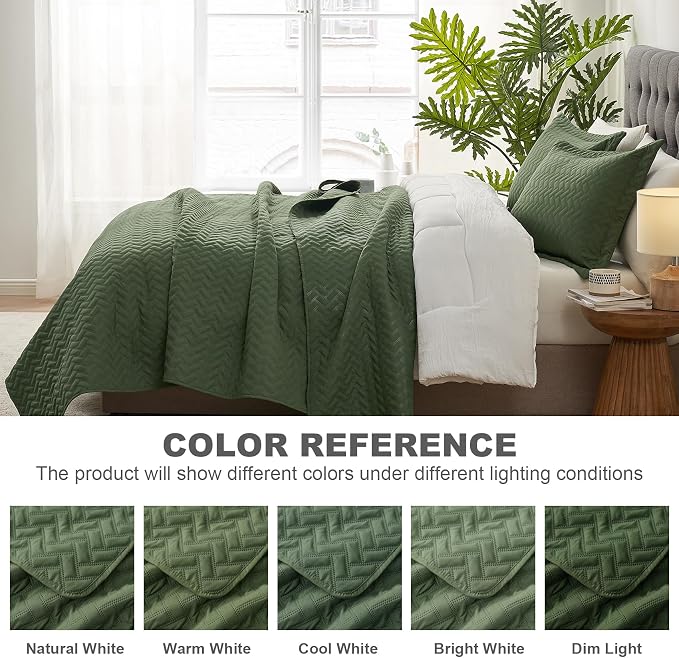 Hansleep Olive Green Quilt King Size - Image 6