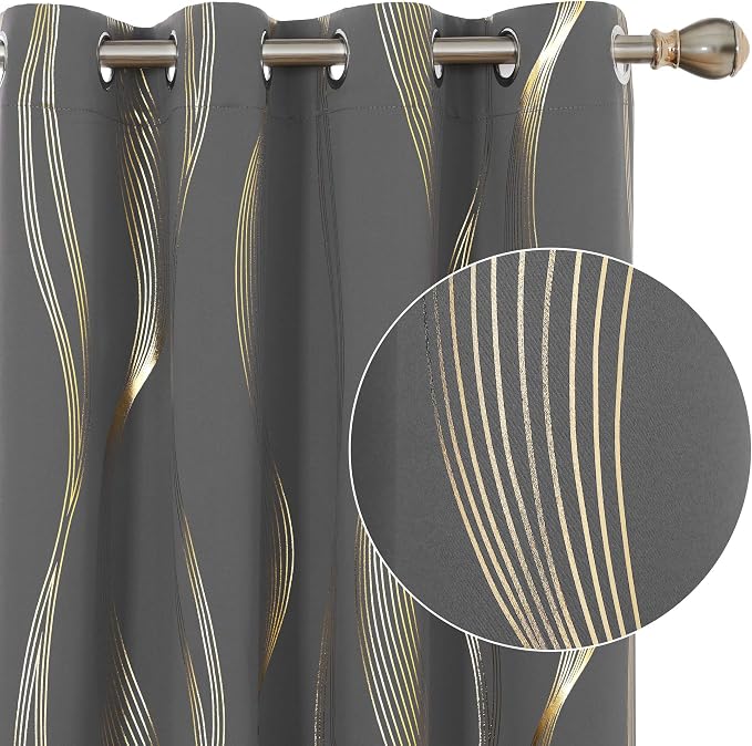 Deconovo Curtains for Living Room, Pattern Blackout Curtains 84 Inches Long | by Unknown