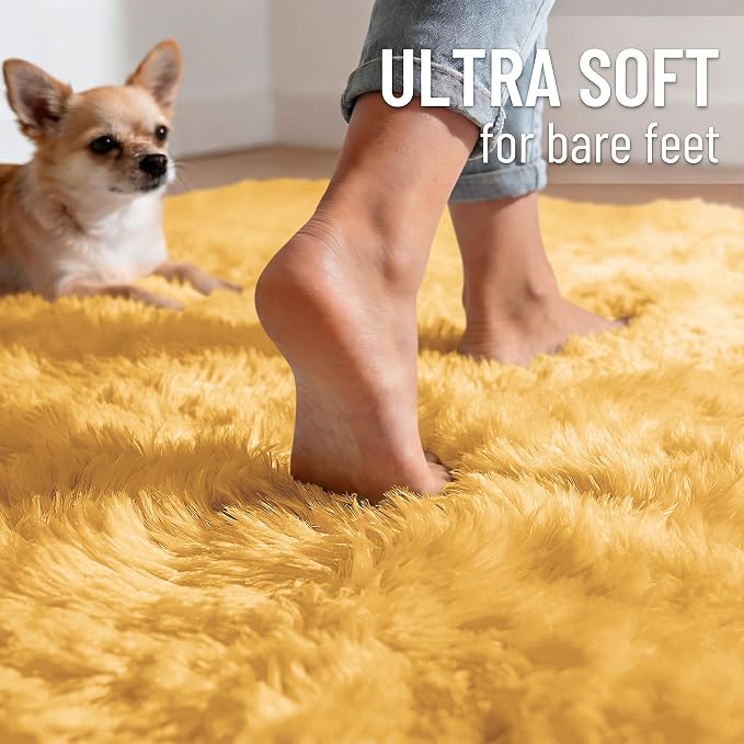 OLANLY Area Rugs for Living Room Bedroom, Machine Washable 4x5.9 ft Soft Fluffy - Image 4