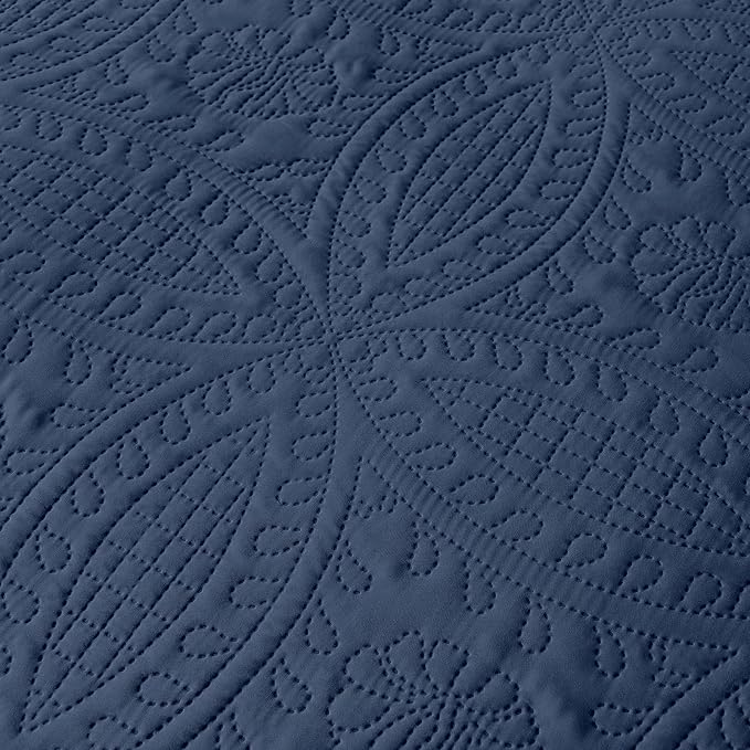 akkialla Navy King/Cal King Quilt Set, Ultrasonic Lightweight Bedspread Coverlet - Image 7