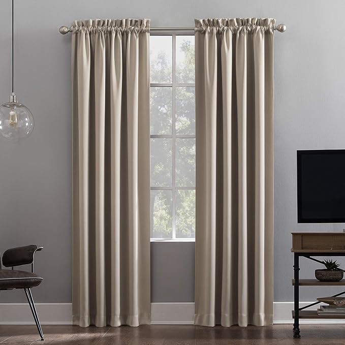 Sun Zero - 52468 Oslo Theater Grade Extreme 100% Blackout Rod Pocket Curtain by SunZero%E2%84%A2