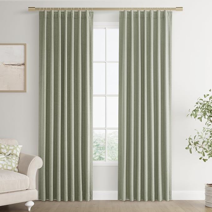 Joywell 100% Blackout Linen Curtains 84 Inch Long by Joywell
