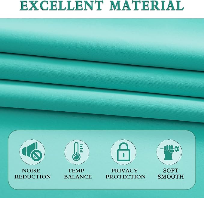 84 Inch Turquoise Curtains Home Decoration Privacy Protection - Image 5