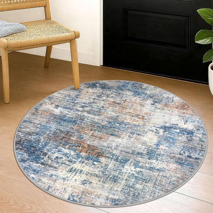 Round Area Rug 3 Ft Circle Entryway Rugs Round Washable Door Mat Indoor Entrance by iOhouze
