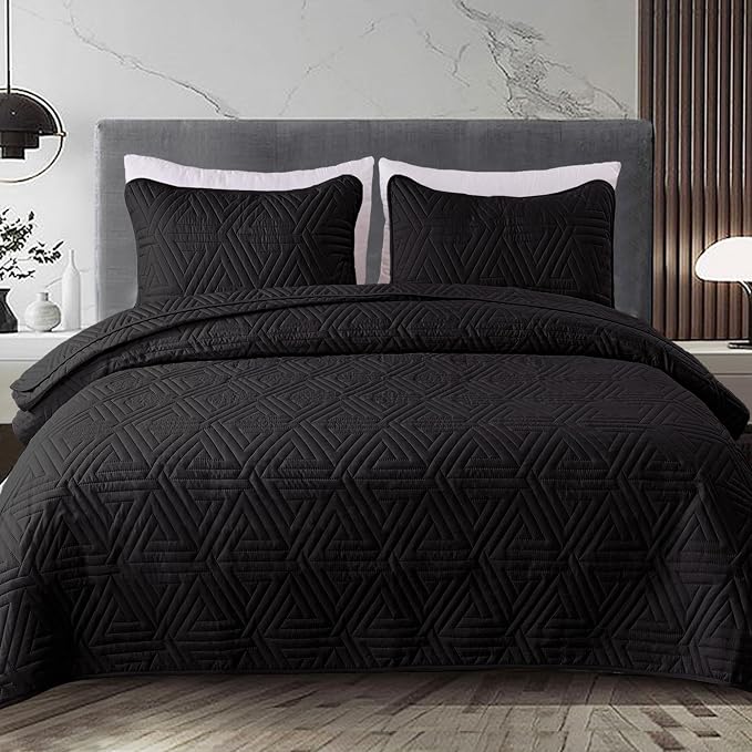 Whale Flotilla Soft Geometric Queen Quilt Set - Image 9