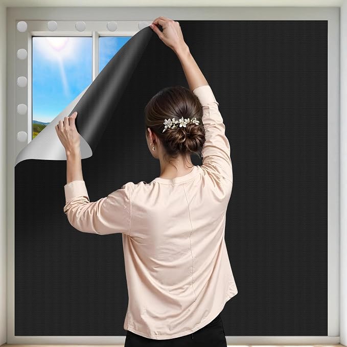 79x57in Blackout Curtains for Bedroom Portable Window Blinds Cover Thermal | by ZUNGOUMC