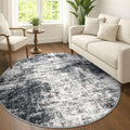 Abstract Round Area Rug 6 Ft Washable Circle Rugs Large Round Rug Non Slip Thin by iOhouze