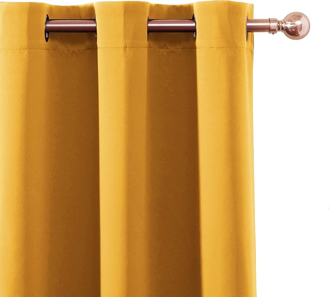 100% Blackout Curtains 52 x 72 Inch/Yellow Curtains 2 Panels - Image 6