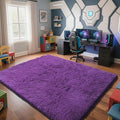 Purple 6x9 Area Rug for Bedroom, Fluffy Shag Rug Bedroom Carpet Bedside Rug | by Yongyangjuxi