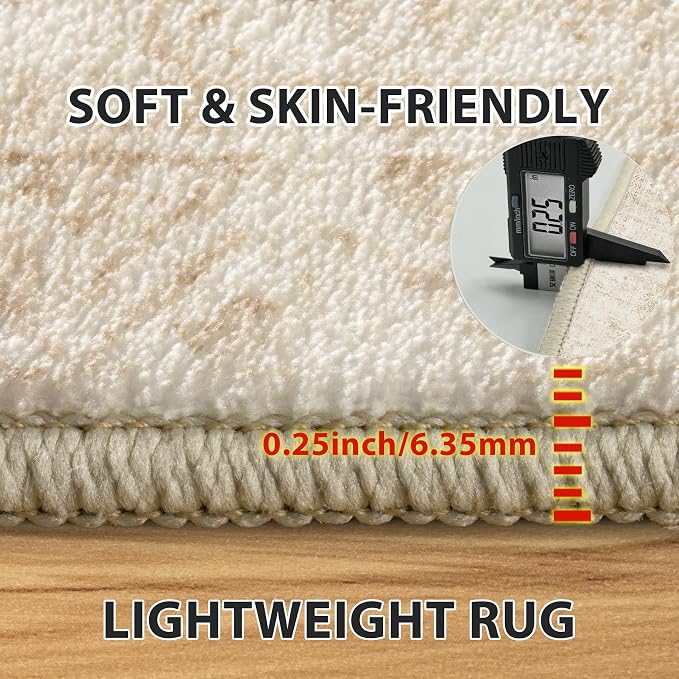 Aelenmu 9x12 Area Rugs for Living Room Washable Bedroom Dining Room Beige | - Image 6