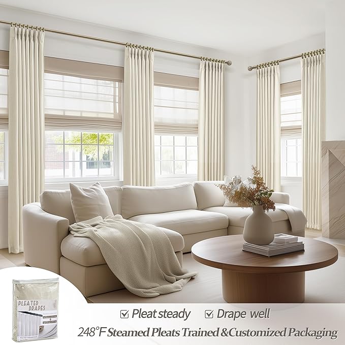 Extra Wide 70 Inch Blackout Pleated Curtains 120 Inches Long - Image 7