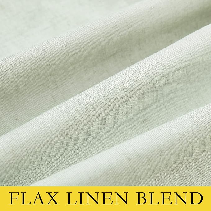NICETOWN Sage Green Short Kitchen Linen Blackout Curtains 48 inches Length - Image 8