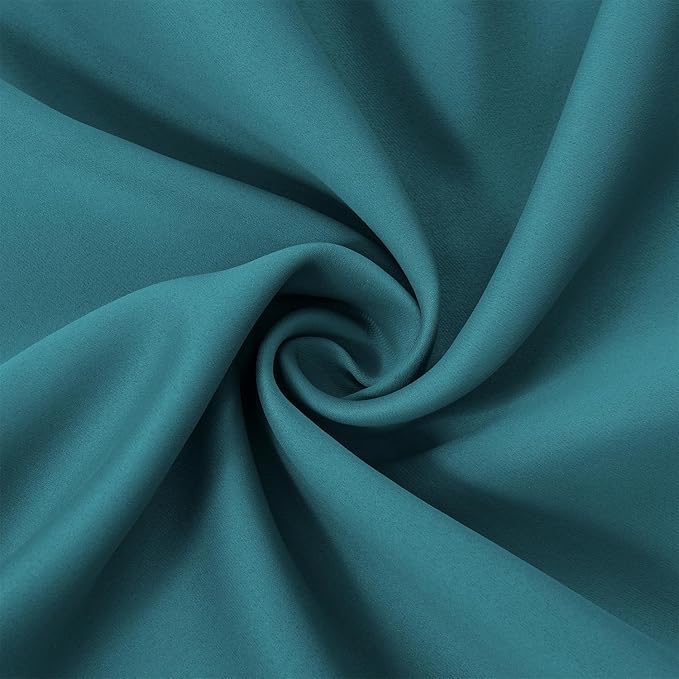 Sea Teal Blackout Curtains 40 x 63 Inch Length/Set of 2 Curtain Panels/Thermal - Image 5