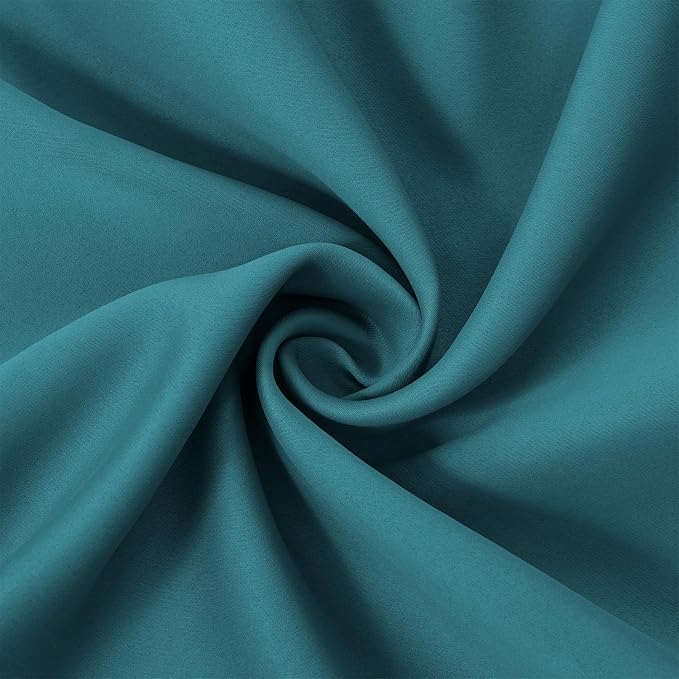 Blackout Curtains 66 x 84 inch/Sea Teal Curtains Set of 2 Panels/Thermal - Image 5