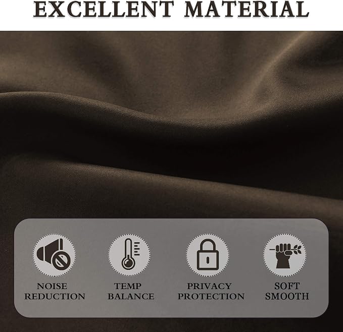 Chocolate Brown & Coffee Color Blackout Curtain Panels - Image 5