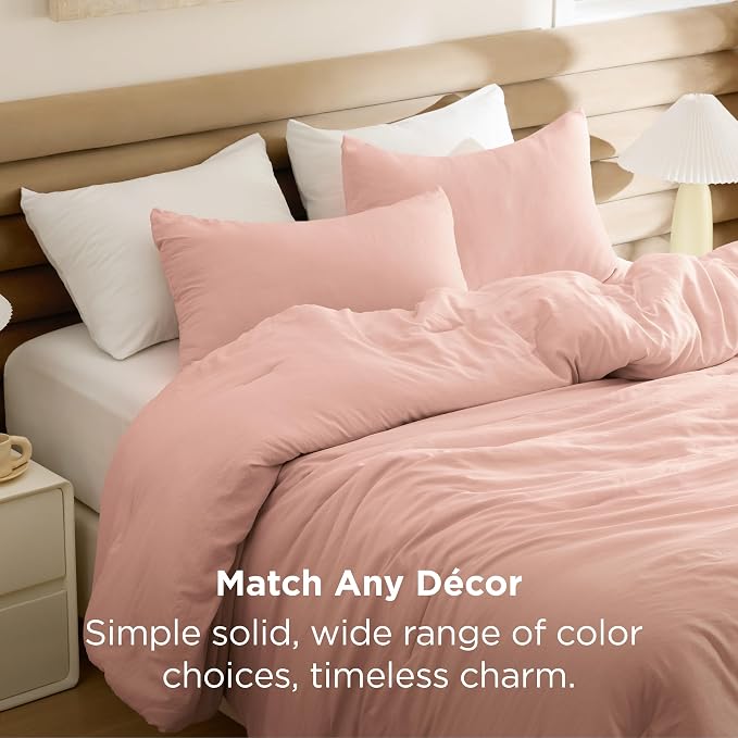 Bedsure California King Comforter Set, Blush Pink Soft Prewashed Bedding - Image 5