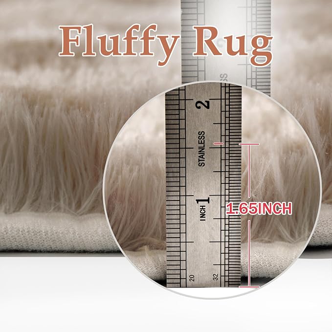 Brown 9x12 Area Rug for Living Room Soft Checkered Shag Carpet | Machine - Image 5