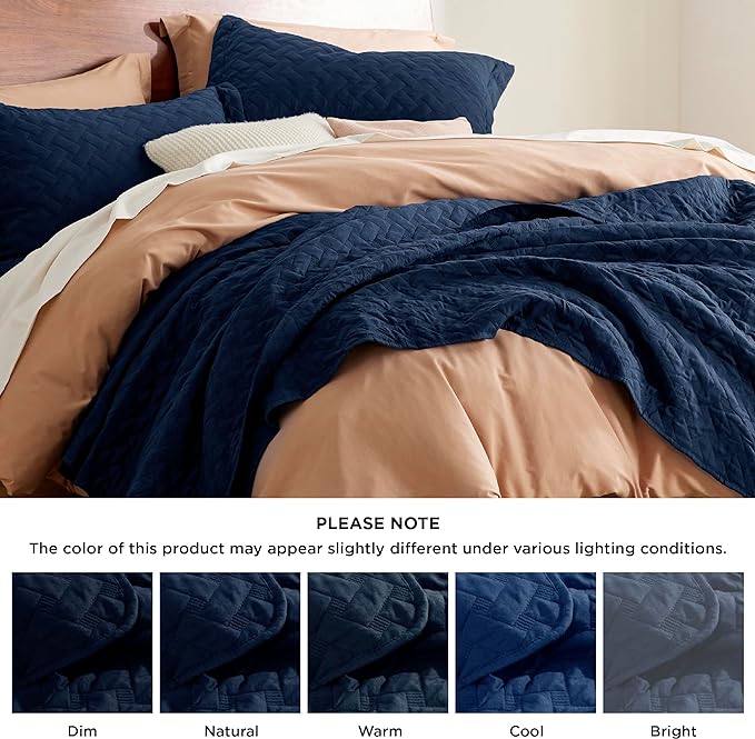 Bedsure California King Quilt, Lightweight Comforter Set, Basket Weave - Image 7