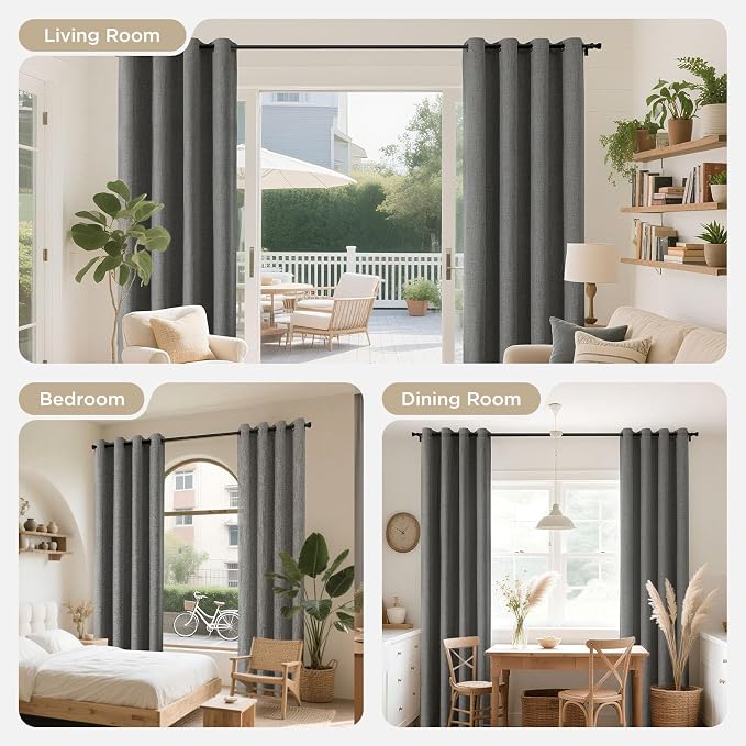 Joydeco Blackout Curtains 120 Inches Long 2 Panels Burg, Room Darkening Curtains - Image 7