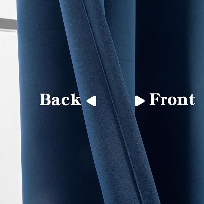 IGEMAEVE Blackout Curtains & Drapes Navy Blue 40" W x 84" L | Bedroom | Living - Image 3