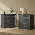 Huuger Nightstand with Charging Station, 3 Drawer Night Stand Set of 2 | 22 by Huuger